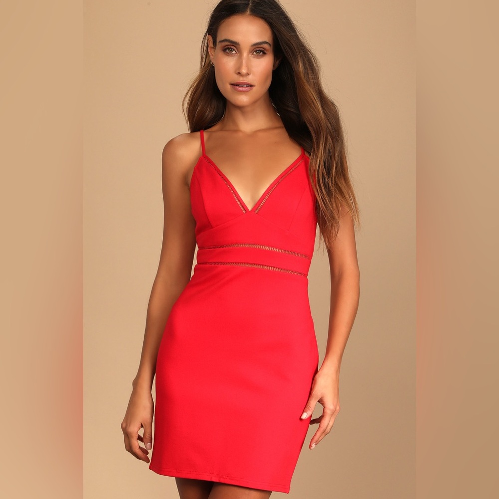 Lulus Cocktails and Confidence Red Crochet Bodycon Mini Dress - Picture 2 of 9